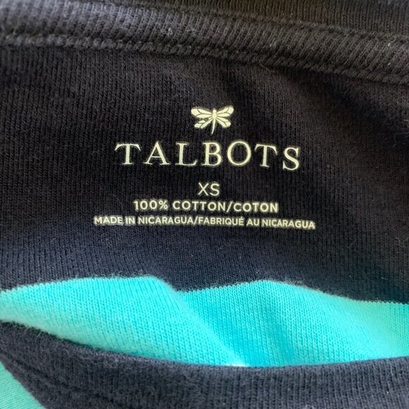 Talbots Women Size XS Multicolor Stripe Cotton Top Blouse - Picture 3 of 3